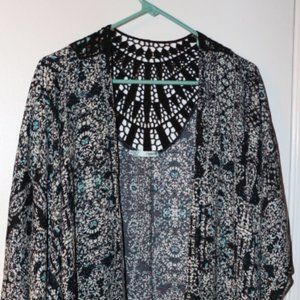 MAURICES Black/Tan/Teal WRAP  L/XL  NWT